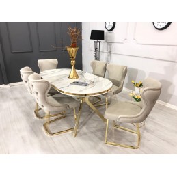 Set masa ovala cu 6 scaune...