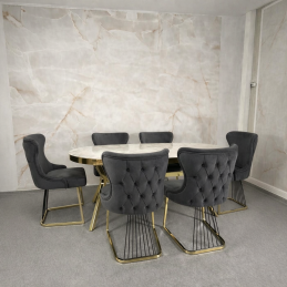 Set masa ovala cu 6 scaune...