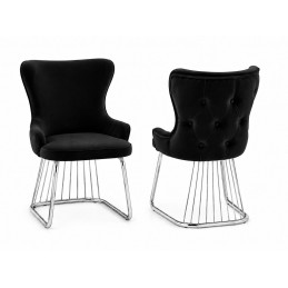 Set 2 scaune negru/silver
