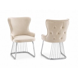 Set 2 scaune bej/silver
