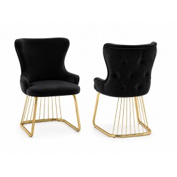 Set 2 scaune negru/gold