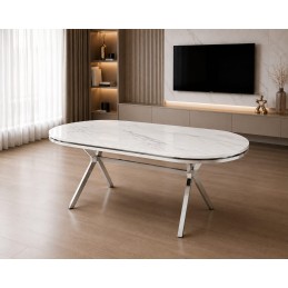 Masa Ovala Mdf/silver